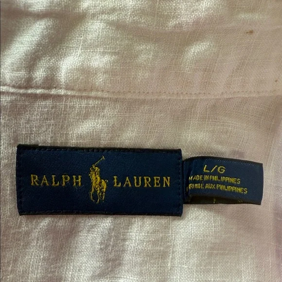 Mens Polo Ralph Lauren Ombré Linen Regular Fit Button-Down Shirt - Picture 8 of 10